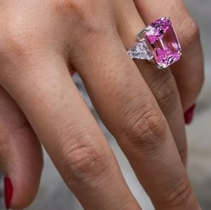 .925 stamped Plated pink zircon ring
